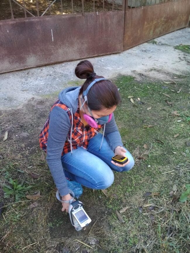Measurement of topsoil toxic pollutants concentrations using X-ray fluorescence, XRF, Darkat Village, Tajikistan, Environmental Health and Pollution Management Institute, EHPMI, Peshsaf