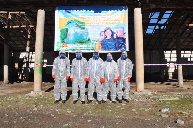 Cleanup of pesticides contaminated site in Ziraki, Tajikistan, Environmental Health and Pollution Management Institute, EHPMI, Peshsaf