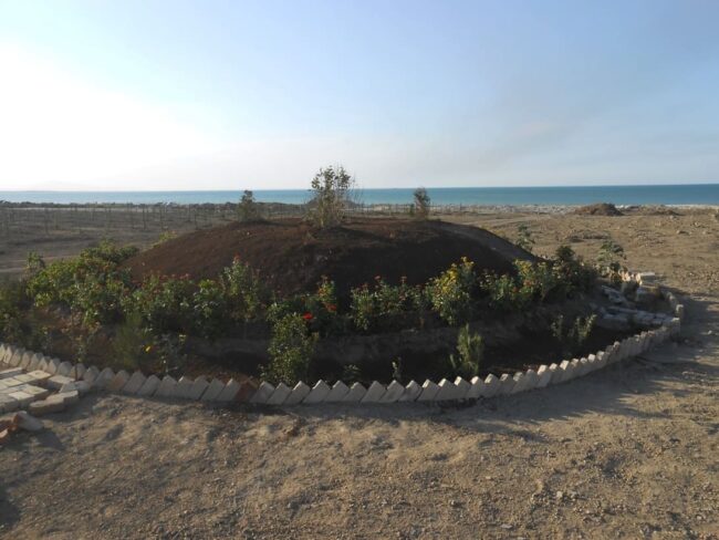 Arbor in central part of the site