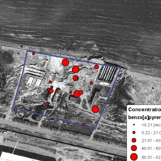 Concentrations of benzo(a)pyrene before remediation, Azerikimya, EHPMI